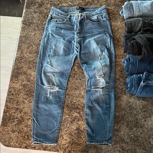 Judy Blue Men's Ripped Skinny Jeans - Light Blue